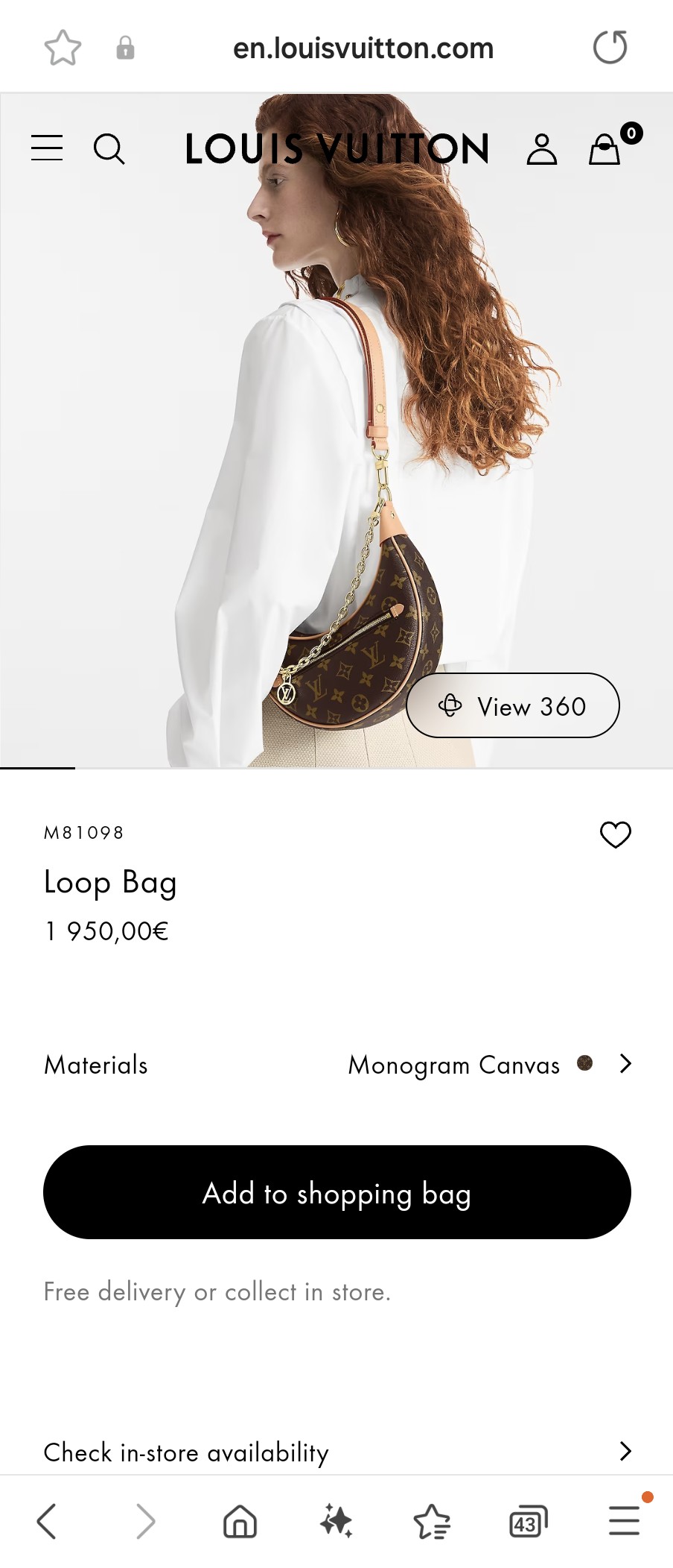 루이비통 M81098 루프 백
