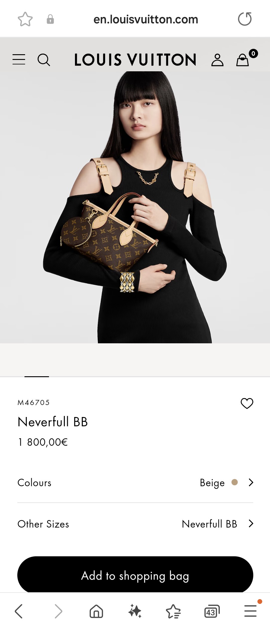 루이비통 M46705 네버풀 BB