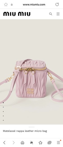 Miu Miu 마테라세 나파 가죽 마이크로 백 5NR018_2FPP_F0E18 Alabaster Pink M1