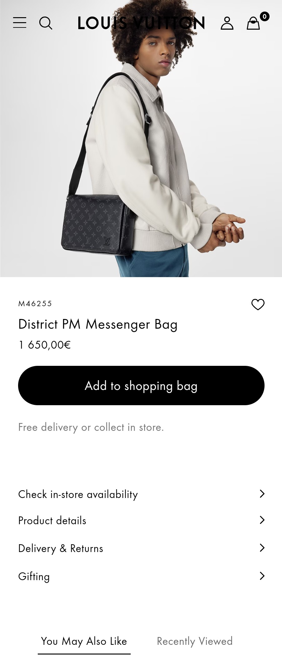 루이비통 M46255 디스트릭트 PM 메신저 백