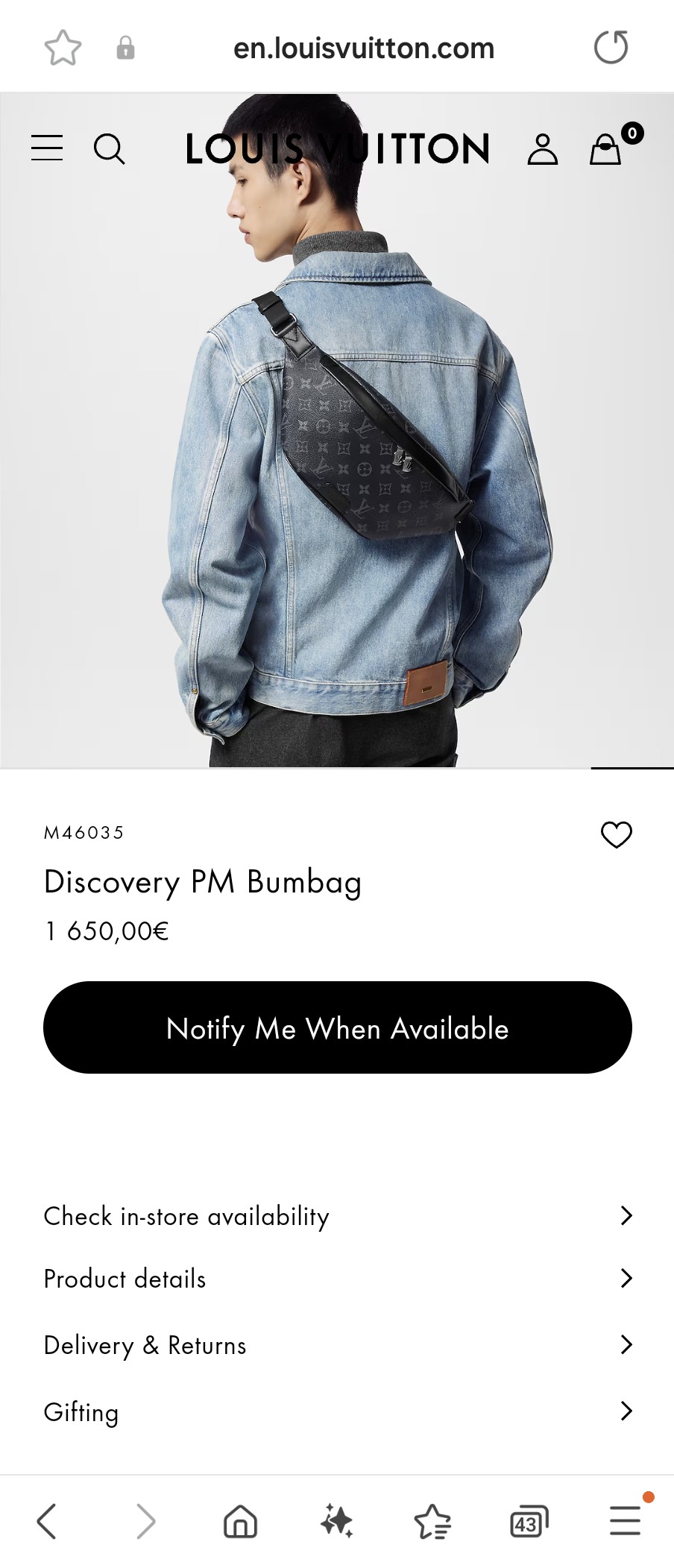 루이비통 M46035 디스커버리 PM 힙색