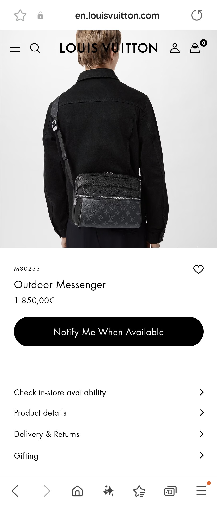 루이비통 M30233 아웃도어 메신저