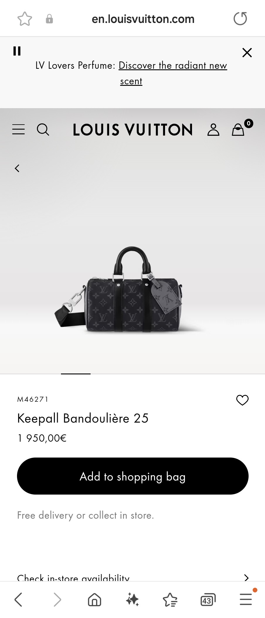 루이비통 M46271 키폴 반둘리에 25
