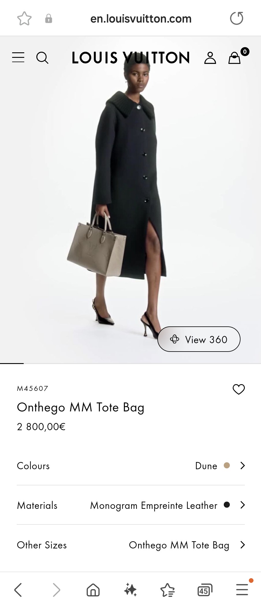 루이비통 M45607 온더고 MM 토트백