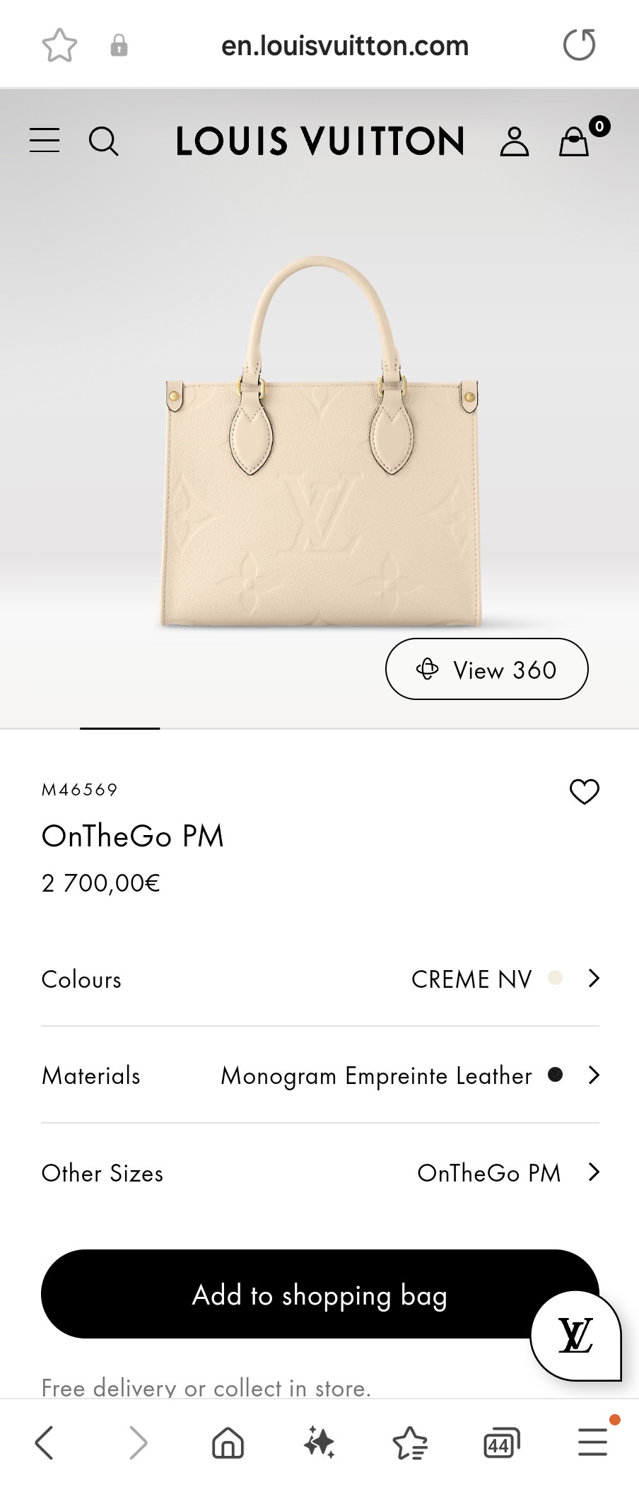 루이비통 M46569 온더고 PM LV1