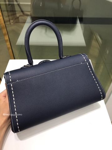 Delvaux Brillant PM Surpiqué 그레인 송아지 가죽 네이비
