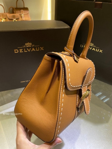 Delvaux Brillant PM Surpiqué 그레인 송아지 가죽 베지탈 아이보리