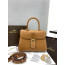 Delvaux Brillant MM Surpiqué 그레인 송아지 가죽 아이보리
