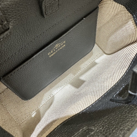 Delvaux Tempête Crush Small Silky 카프스킨 블랙