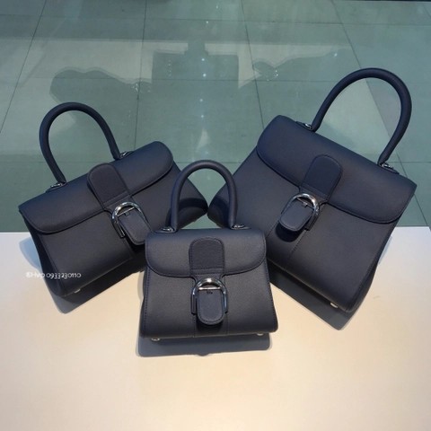 Delvaux Brillant MM 로데오 송아지 가죽 네이비 블루