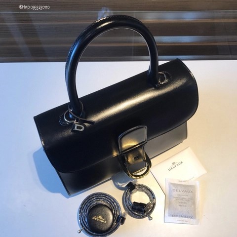 Delvaux Brillant MM 박스 카프 블랙