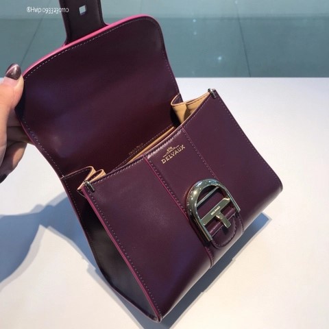 Delvaux Brillant MINI 박스 카프 버건디