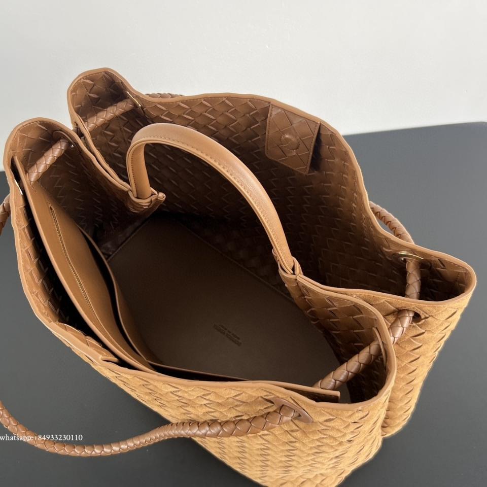 보테가베네타 라지 안디아모 앰버 스웨이드 743575 45*22*34 cm